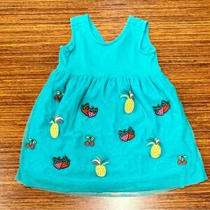 Hanna Andersson knit with tulle skirt fruit dress size 110 US5 VGUC
